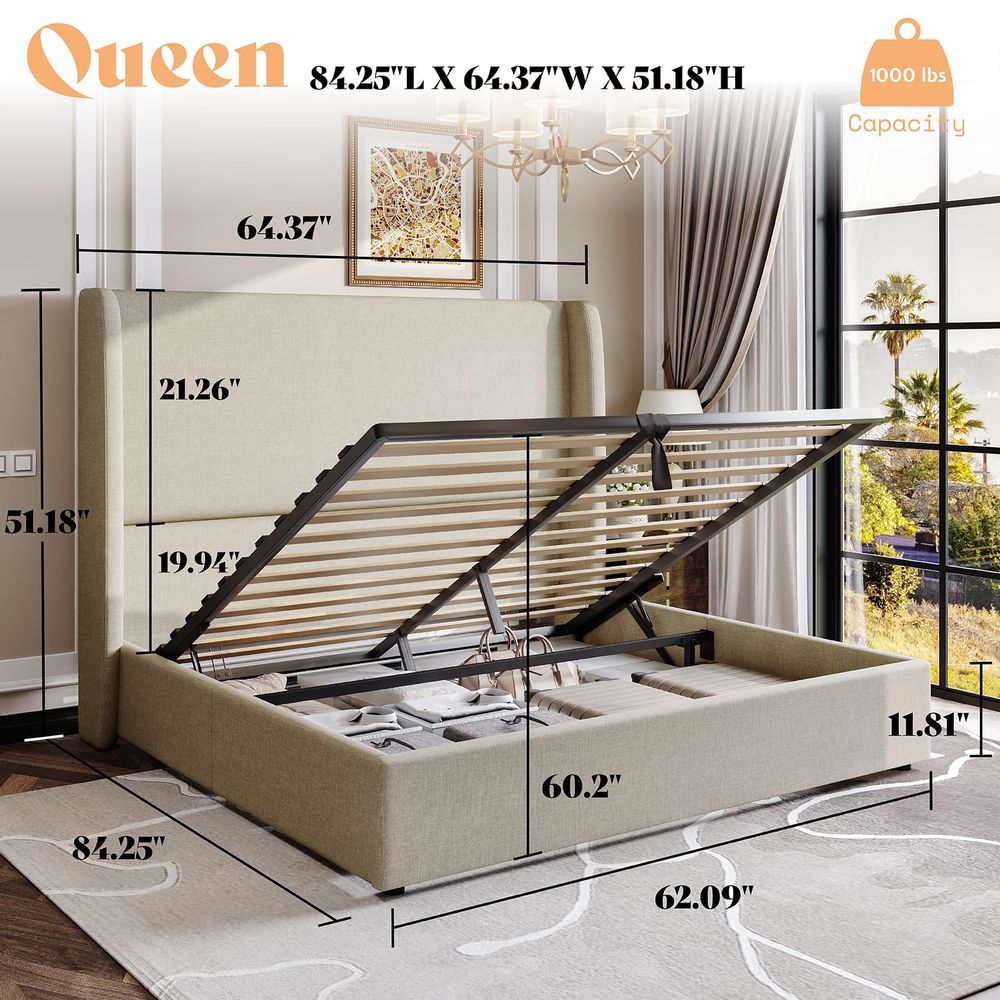 Lift Up Storage Bed King Size  – Hydraulic Floor Jack Bewertung und Preis