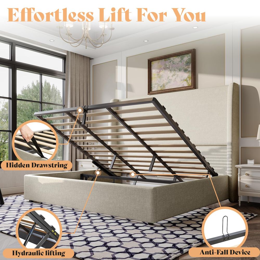 Lift Up Storage Bed King Size  – Hydraulic Floor Jack Bewertung und Preis
