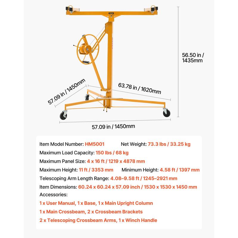 Panel Jack 11ft For Ceiling In – Heavy Equipment Yellow Bewertung und Preis