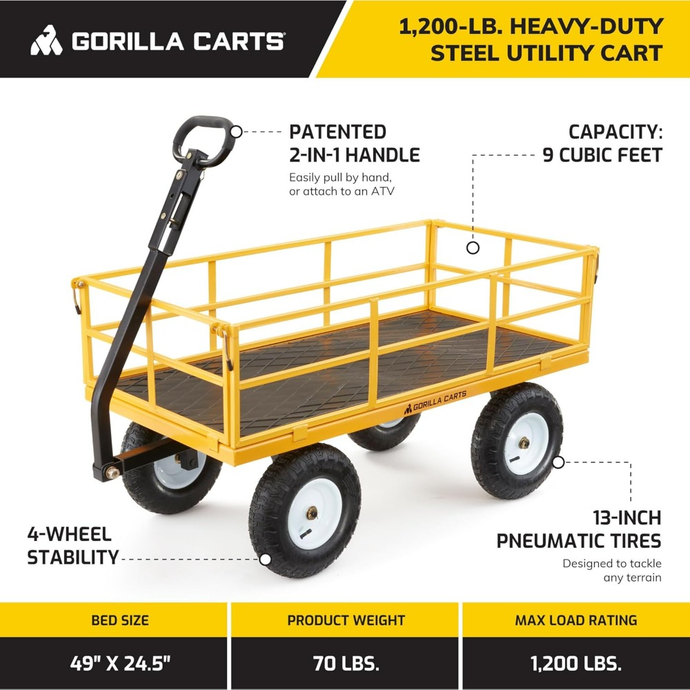 Heavy Duty Utility Cart, All T – Heavy Equipment Yellow Bewertung und Preis